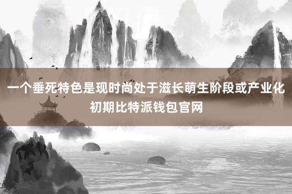 一个垂死特色是现时尚处于滋长萌生阶段或产业化初期比特派钱包官网