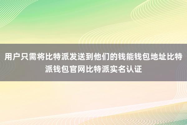 用户只需将比特派发送到他们的钱能钱包地址比特派钱包官网比特派实名认证