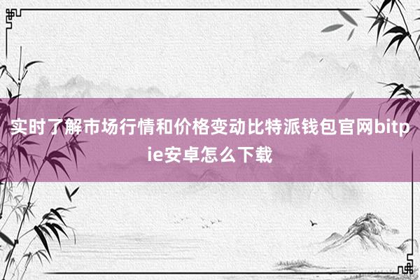 实时了解市场行情和价格变动比特派钱包官网bitpie安卓怎么下载