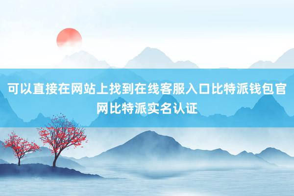 可以直接在网站上找到在线客服入口比特派钱包官网比特派实名认证