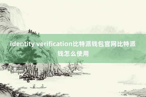 identity verification比特派钱包官网比特派钱怎么使用