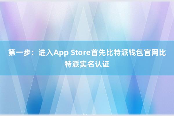 第一步：进入App Store首先比特派钱包官网比特派实名认证