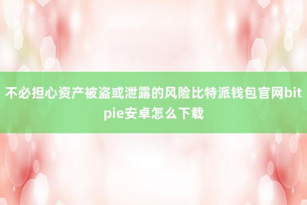 不必担心资产被盗或泄露的风险比特派钱包官网bitpie安卓怎么下载