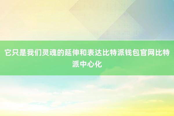 它只是我们灵魂的延伸和表达比特派钱包官网比特派中心化