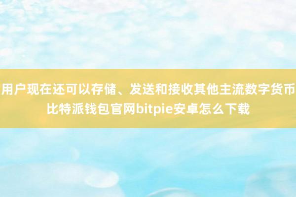 用户现在还可以存储、发送和接收其他主流数字货币比特派钱包官网bitpie安卓怎么下载