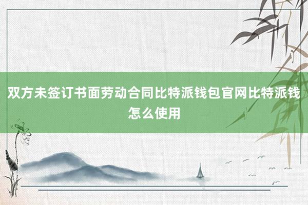 双方未签订书面劳动合同比特派钱包官网比特派钱怎么使用