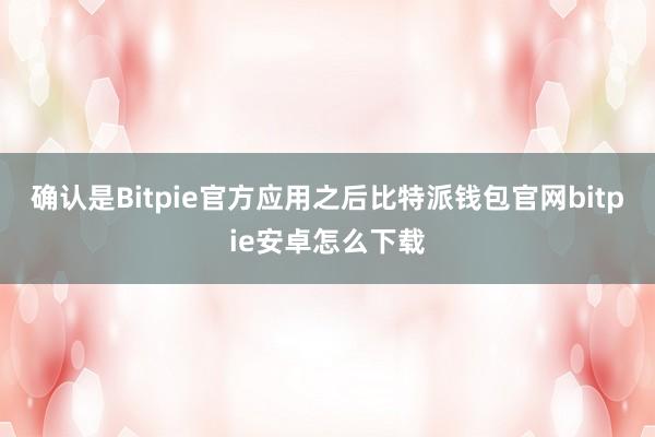 确认是Bitpie官方应用之后比特派钱包官网bitpie安卓怎么下载