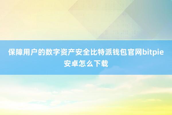 保障用户的数字资产安全比特派钱包官网bitpie安卓怎么下载