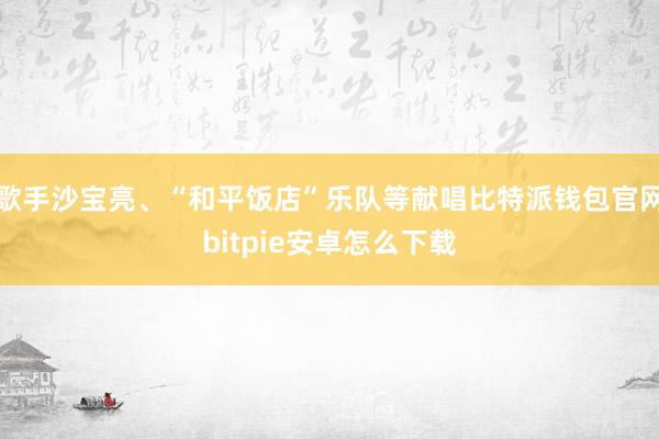 歌手沙宝亮、“和平饭店”乐队等献唱比特派钱包官网bitpie安卓怎么下载