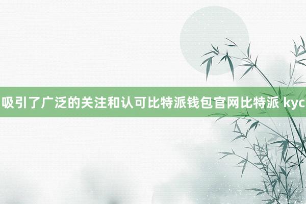 吸引了广泛的关注和认可比特派钱包官网比特派 kyc