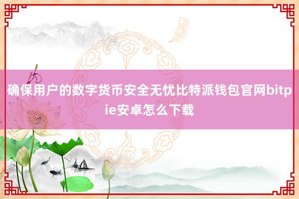 确保用户的数字货币安全无忧比特派钱包官网bitpie安卓怎么下载