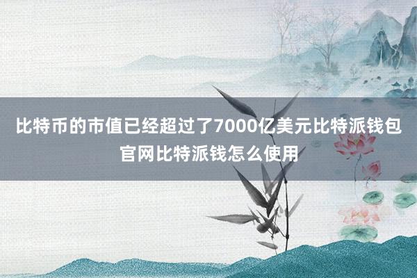 比特币的市值已经超过了7000亿美元比特派钱包官网比特派钱怎么使用