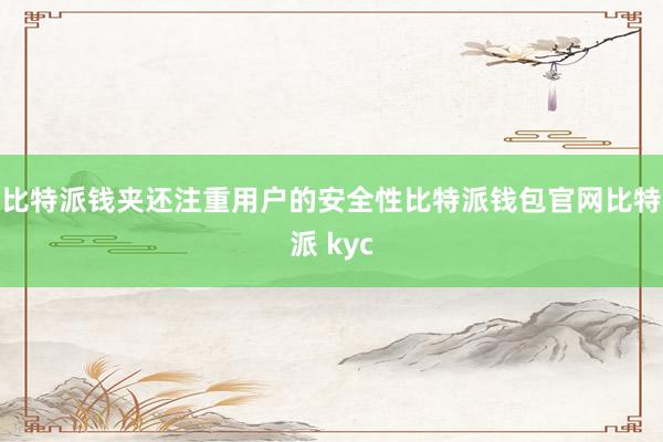 比特派钱夹还注重用户的安全性比特派钱包官网比特派 kyc