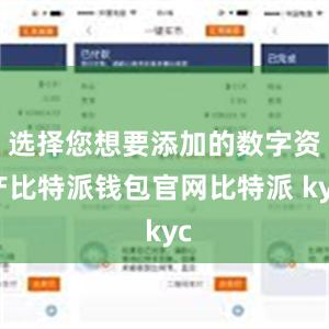 选择您想要添加的数字资产比特派钱包官网比特派 kyc