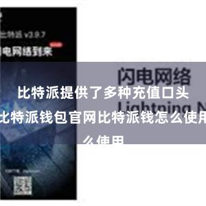 比特派提供了多种充值口头比特派钱包官网比特派钱怎么使用